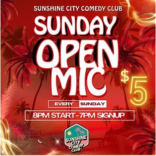 Sunshine City Sunday Open Mic flyer